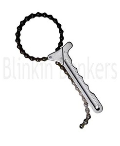 HEAVY DUTY CAR ENGINE OIL FILTER CHAIN GRIP WRENCH REMOVER STEEL REMOVAL TOOL - Picture 1 of 4