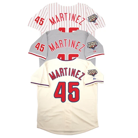 Pedro Martinez 2009 Philadelphia Phillies World Series Home/Road/Alt Men Jersey Cover