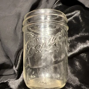 Vintage Ball  Clear Half Pint Mason Fruit Jar Round - Picture 1 of 2