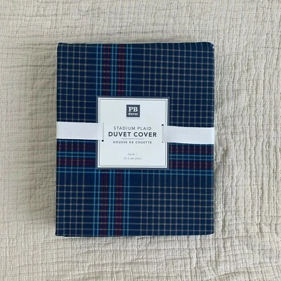 Funda nórdica Pottery Barn Teen doble estadio a cuadros solamente  Foto 1 de 4