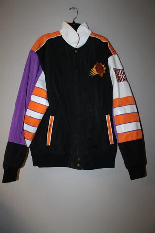 New NBA Phoenix Suns Reversible polyester embroidery varsity Nylon jacket men L Cover