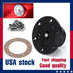 Billet Aluminum Fuel Cell Surge Tank Cap With Flush Mount 6 bolt Open ID 35.5mm - Picture 1 of 17