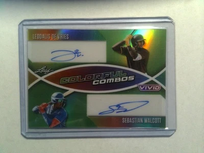 2025 Leaf Vivid - Dual Autograph - Leodalis De Vries & Sebastian Walcott #8/8 - Image 1 of 2