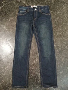 Levis Jeans Boys Size 14 R 511 Slim Dark Blue Wash Straight Denim Cotton Stretch - Picture 1 of 5