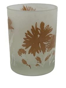 Mid Century Barware Georges Briard Cocktail Glass Signed Frosted Flowers Lowball - Picture 1 of 10