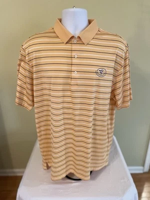 Polo de golf Martin para hombre talla L. Rayas amarillas/negras/blancas 100 % algodón Pima Foto 1 de 4