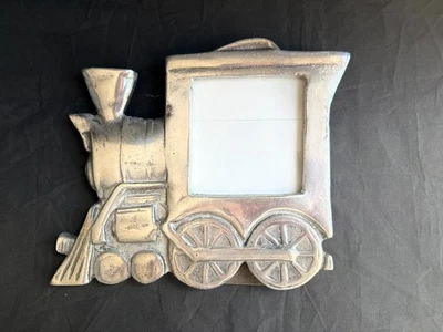 🚂 Handmade PEWTER Train Picture FRAME 9” x 7.5” holds 3.5” x 3.5” photo Chile - Image 1 of 4