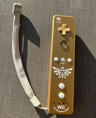 Legend Zelda Nintendo Wii Motion Plus Remote Skyward Sword Gold Edition OEM Read - Image 1 of 4
