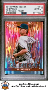 2013 Panini Select #EF18 Yu Darvish En Fuego Prizm Refractor PSA 10 - Imagen 1 de 2