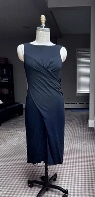 NICOLE MILLER cocktail dress Black stretch ruched Size  6 Sleeveless Party - Image 1 of 4