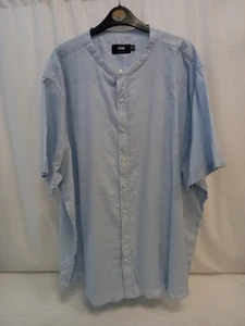 ❤️ Jacamo Light Blue Collarless Shirt Size XXXXL Vgc - Picture 1 of 4