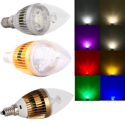 E12 Candelabra Dimmable LED Chandelier Candle Light 6W 8W 10W White Bulb Lamp SS - Image 1 of 4