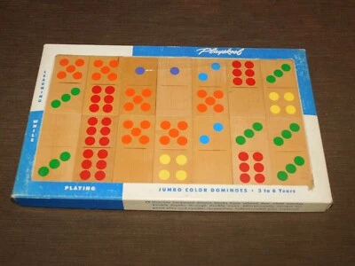 JUEGO DE JUGUETE INFANTIL VINTAGE PLAYSKOOL JUMBO COLOR DOMINÓ *NUNCA JUGADO CON Foto 1 de 4