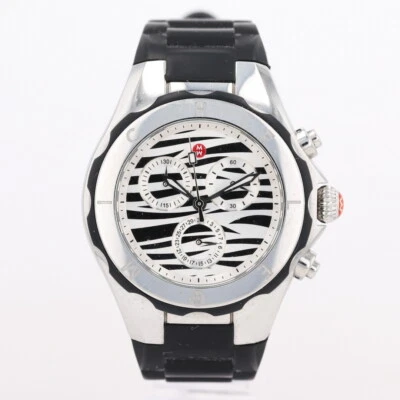 Reloj pulsera para mujer Michele Tahitian Jelly Bean esfera con estampado de cebra correa de silicona Foto 1 de 4