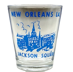 New Orleans Jackson Square Shot Glass Blue - Picture 1 of 6