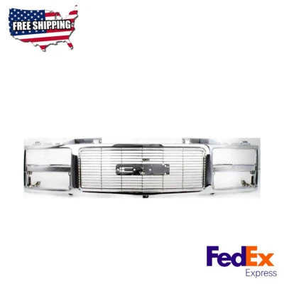 Conjunto de rejilla cromada, plástico compatible con 88-93 GMC C2500 K2500 K1500 C1500 C3500 Foto 1 de 4
