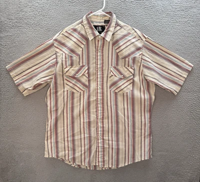 Eagle Crest Shirt Adult XL Multicolor Striped Pearl Snap Western Rodeo Cowboy - Image 1 of 4