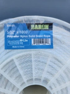 Baron 54601 Rope, 5/32 in Dia, 1000 ft L, Nylon - Picture 1 of 2