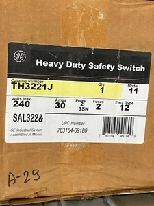 INTERRUPTOR DE SEGURIDAD GENERAL ELECTRIC TH3221J 30A - Imagen 1 de 1