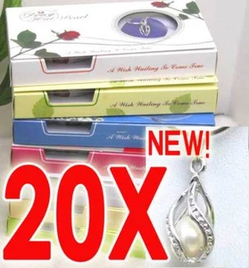 20 Caja Colgante Gota Natural Oyster Deseo Perla Collar Regalo Gargantillas Cadena 17" - Imagen 1 de 6