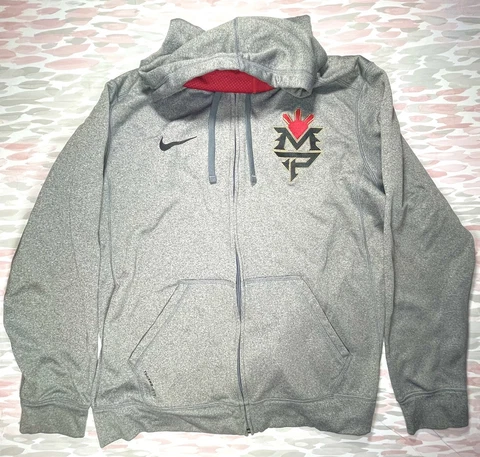 Nike Therma Fit Manny Pacquiao Full Zip Mens Gray Hoodie Track Jacket XL Cover