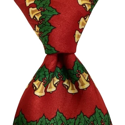 Corbata de poliéster para hombre KEITH DANIELS CAMPANAS DE NAVIDAD roja/verde usada en excelente estado Foto 1 de 3