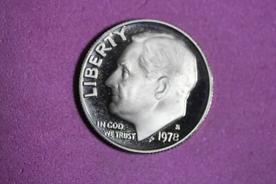 Монета номиналом 10 центов 1978 S-Proof с изображением Рузвельта ESTATE FIND!!  #K45543 - Изображение 1 из 2