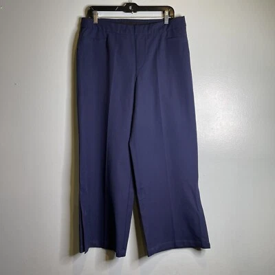 Isaac Mizrahi Live Pants Women’s  12 Petite PullOn Stretch Navy Blue Split Ankle - Image 1 of 4