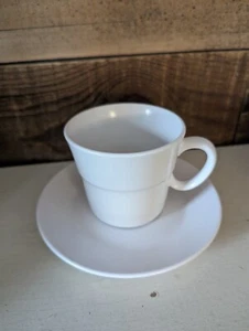NORITAKE PEARL WHITE Cup & Saucer 3" - Picture 1 of 6