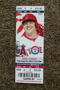 ANGELS VS RANGERS 8/22/2017 FULL TICKET ~ ALBERT PUJOLS CAREER HR #610 - Picture 1 of 1