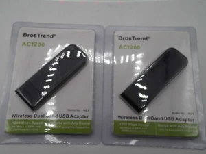 2-Pack BrosTrend AC1 Wireless Dual Band USB Adapter 1200 Mbps Speed AC1200 - Picture 1 of 4