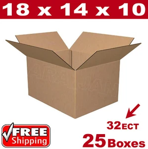 25 - 18x14x10 Cardboard Boxes Mailing Packing Shipping Box Corrugated Carton - Picture 1 of 1