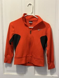 Boys Nike Full Zip Jacket Size Small Orange Dri Fit - Picture 1 of 7