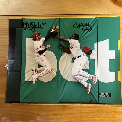 Foto 8x10 firmada por Jonkesey Noel y Daniel Schneeman Cleveland Guardians con certificado de autenticidad Foto 1 de 4