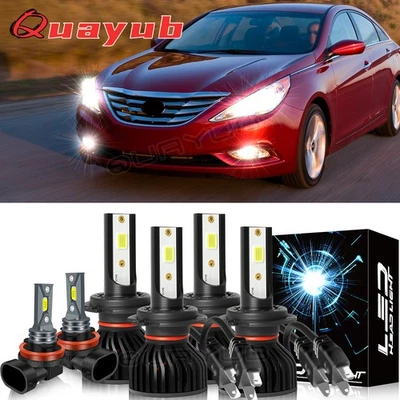 For Hyundai Sonata 2011-2014 6X LED Headlight High Low Beam Fog Light Bulbs A++ - Image 1 of 4