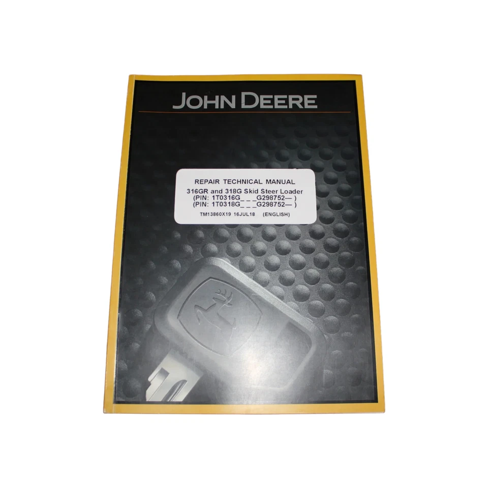 JOHN DEERE 316GR 318G MINICARREGADEIRA SERVIÇO DE REPARO MANUAL TÉCNICO TM13860 - Imagem 1 de 1