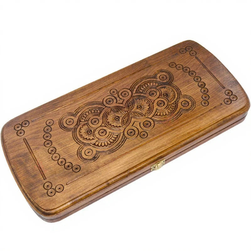 Juego de Backgammon de Madera Hecho a Mano "Sparta" - Grande 18.5x17.3 in Juego de Mesa Tallado Foto 1 de 4