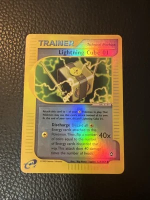 Lightning Cube 01 127/147 REVERSE HOLO Pokemon Aquapolis Vintage 2003 NM ** - Image 1 of 4