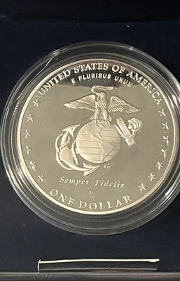 2005 Marine Corps 230th Anniversary Silver Dollar Gem Proof Coin - Image 1 of 4