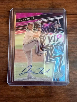 JAMIE ARNOLD 2025 Panini The National VIP Gold Prospect Auto Nebula Prizm 9/10! - Image 1 of 2