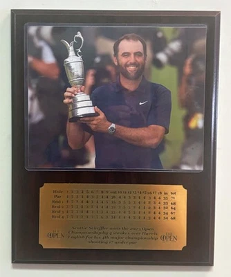 Placa fotográfica Scottie Scheffler 2025 Open Champion 8x10 con placa de identificación grabada Foto 1 de 4