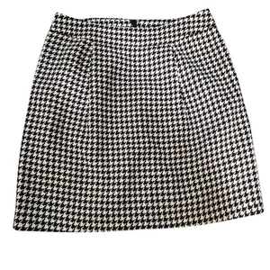 Vintage Chadwicks Y2K Tweed Houndstooth Wool Blend A-Line Skirt Size 10 Petite  - Picture 1 of 5