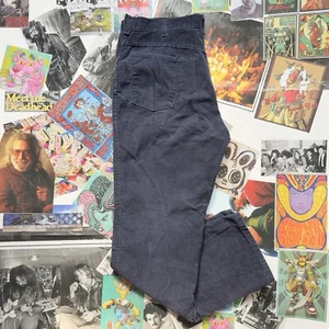 Men's Vintage Dickies Branders 80s Corduroy Pants Navy Blue Size 36x30 Talon - Picture 1 of 12