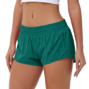 Lightweight Athletic Shorts for Women Quick Dry Running Shorts with Zip Pocke... - Picture 1 of 6