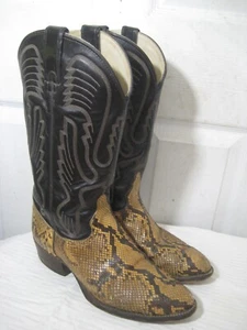 Vintage Imperial Leder Python Schlangenleder Western Cowboy Stiefel Herren Größe 9,5 D - Bild 1 von 17