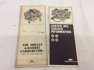 Vintage GM Chevy Literature Lot of 2 Carter AVS Service Info & Holley Carb 4 bbl - Imagen 1 de 4