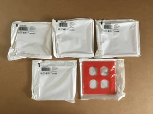 LOT OF 5 LEVITON RED THERMOPLASTIC NYLON DECORA 2G DUPLEX WALLPLATE 80716-R - Picture 1 of 5