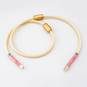 Cable de audio USB plateado OCC de alta gama Datos USB Hifi cable DAC A-B USB cable - Imagen 1 de 9