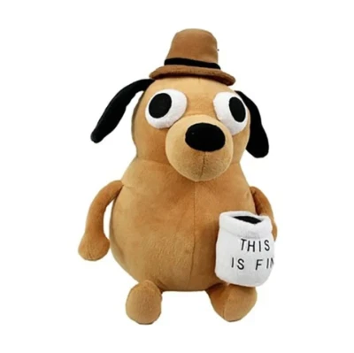 Juguete de peluche This Is Fine Meme 25 cm para perro - ¡Regalo de peluche suave para niños!! Foto 1 de 4