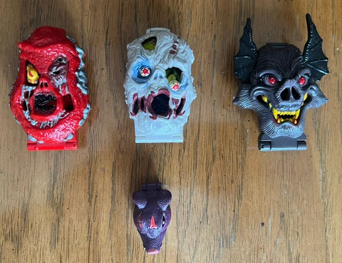 Vintage Lot of 3 Mighty Max Horror Heads! And Rat Trap! Bluebird! Complete! Cover